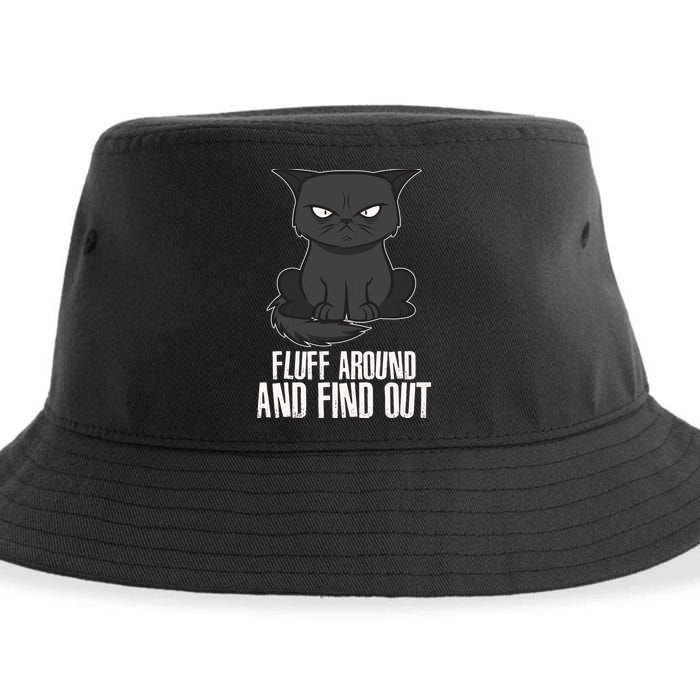 Funny Cat Fluff Around And Find Out Sustainable Bucket Hat