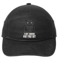 Funny Cat Fluff Around And Find Out 7-Panel Snapback Hat