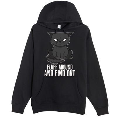 Funny Cat Fluff Around And Find Out Premium Pullover Hoodie