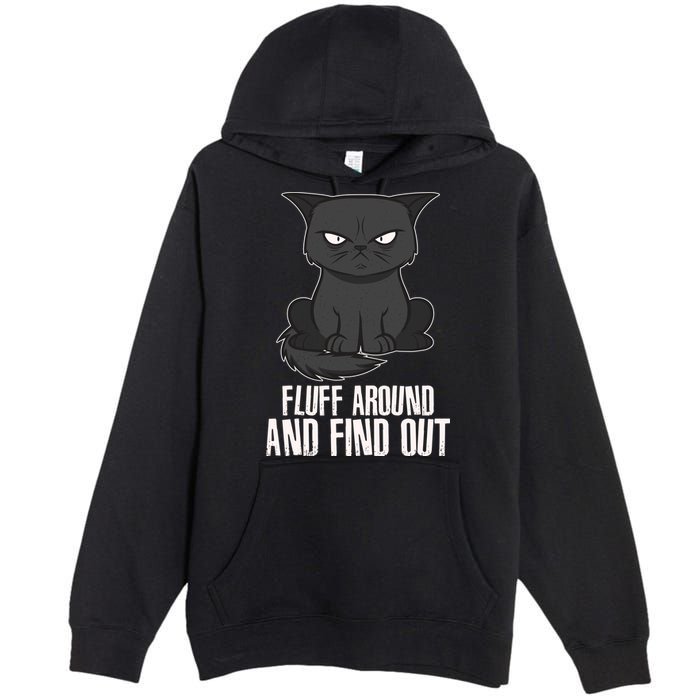 Funny Cat Fluff Around And Find Out Premium Pullover Hoodie