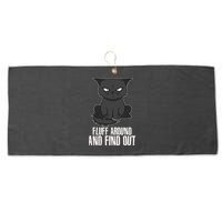 Funny Cat Fluff Around And Find Out Large Microfiber Waffle Golf Towel