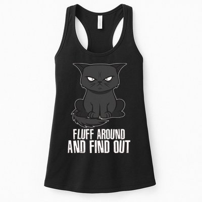 Funny Cat Fluff Around And Find Out Womens Tank Top