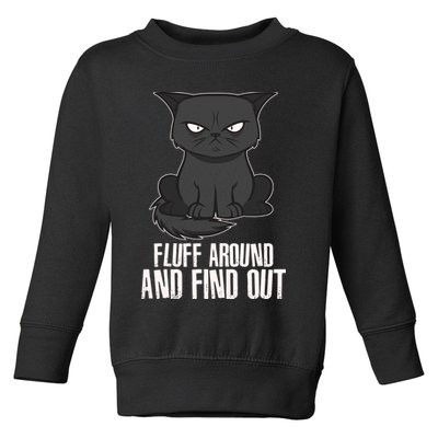 Funny Cat Fluff Around And Find Out Toddler Sweatshirt