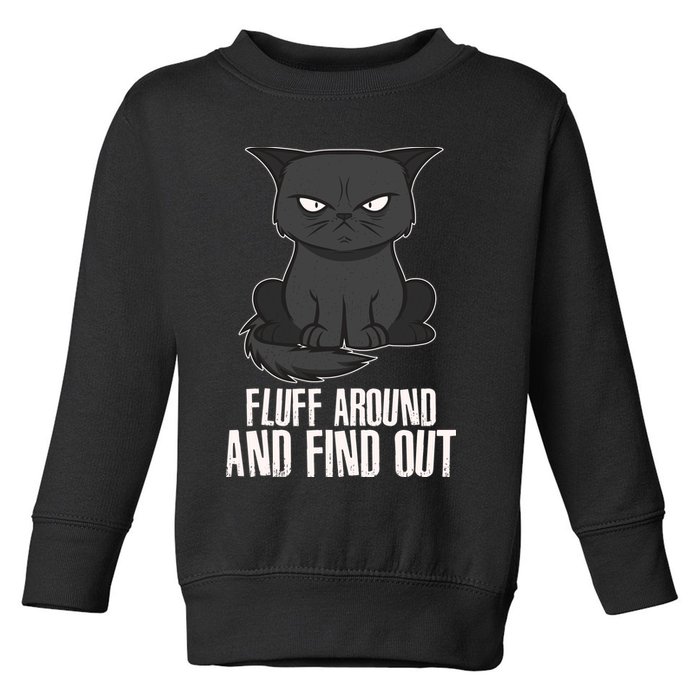 Funny Cat Fluff Around And Find Out Toddler Sweatshirt
