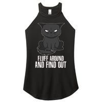 Funny Cat Fluff Around And Find Out Women's Perfect Tri Rocker Tank