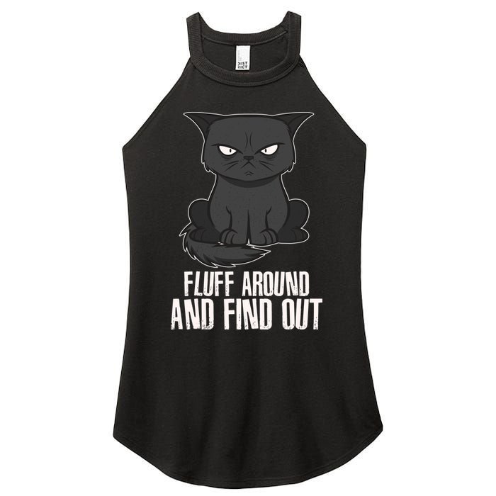 Funny Cat Fluff Around And Find Out Women's Perfect Tri Rocker Tank