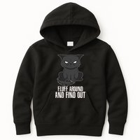 Funny Cat Fluff Around And Find Out Kids Hoodie