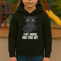 Funny Cat Fluff Around And Find Out Kids Hoodie