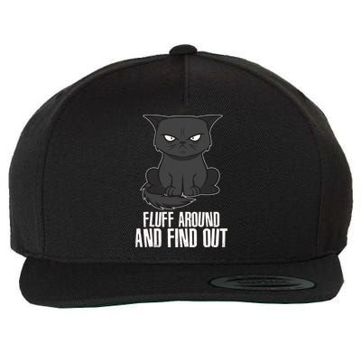 Funny Cat Fluff Around And Find Out Wool Snapback Cap