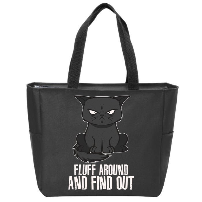 Funny Cat Fluff Around And Find Out Zip Tote Bag