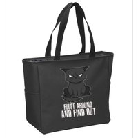 Funny Cat Fluff Around And Find Out Zip Tote Bag
