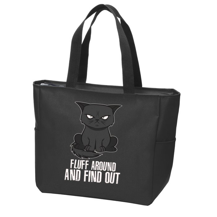 Funny Cat Fluff Around And Find Out Zip Tote Bag