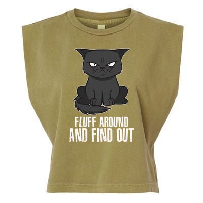 Funny Cat Fluff Around And Find Out Garment-Dyed Women's Muscle Tee