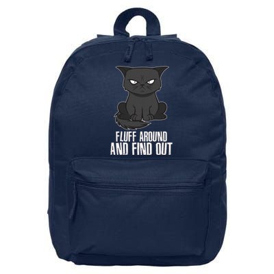 Funny Cat Fluff Around And Find Out 16 in Basic Backpack