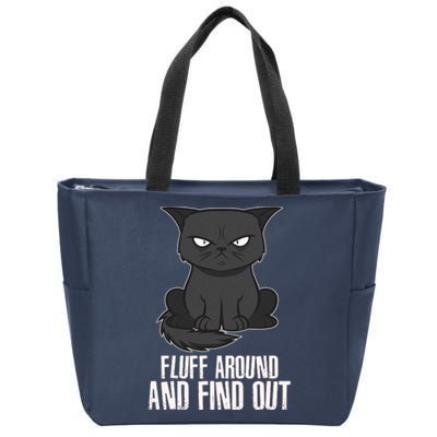 Funny Cat Fluff Around And Find Out Zip Tote Bag