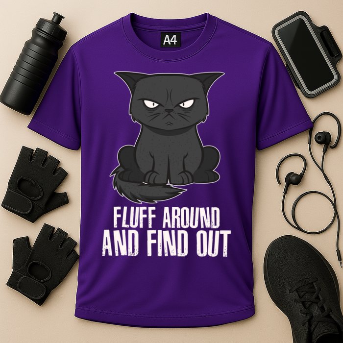 Funny Cat Fluff Around And Find Out Cooling Performance Crew T-Shirt