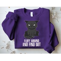 Funny Cat Fluff Around And Find Out Sweatshirt