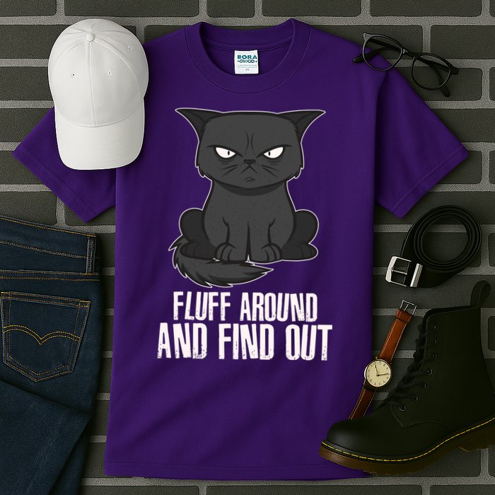 Funny Cat Fluff Around And Find Out Tall T-Shirt