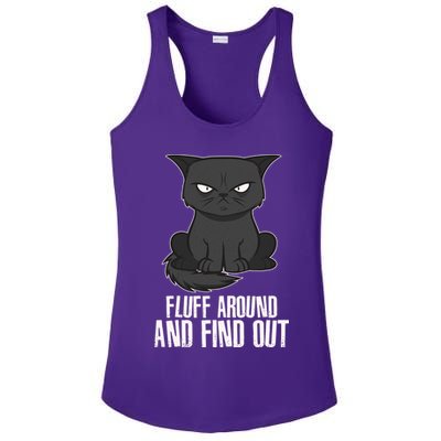 Funny Cat Fluff Around And Find Out Ladies PosiCharge Competitor Racerback Tank
