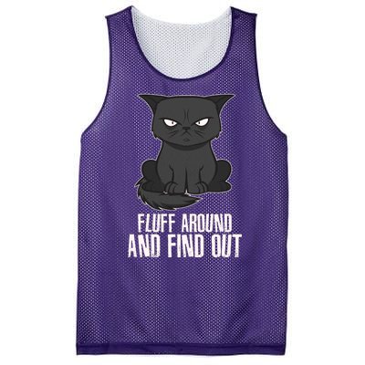 Funny Cat Fluff Around And Find Out Mesh Reversible Basketball Jersey Tank