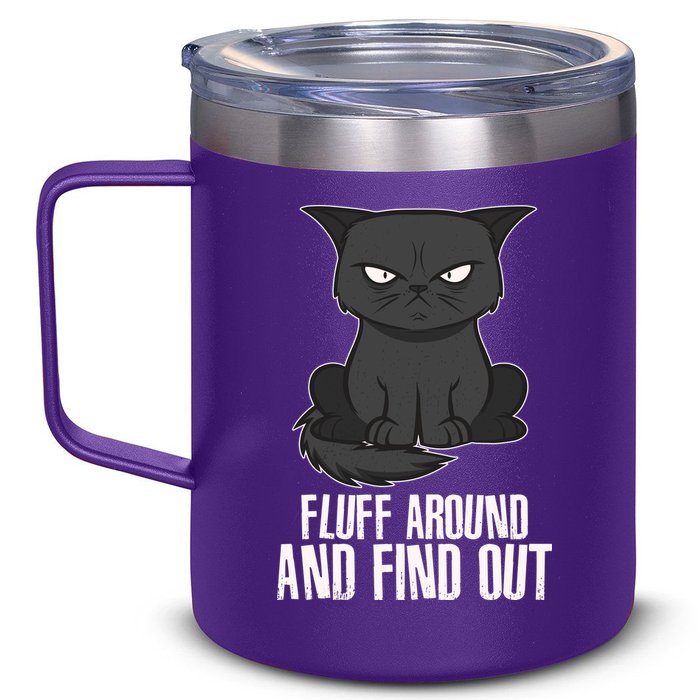 Funny Cat Fluff Around And Find Out 12oz Stainless Steel Coffee Mug