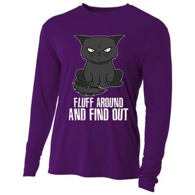 Funny Cat Fluff Around And Find Out Cooling Performance Long Sleeve Crew