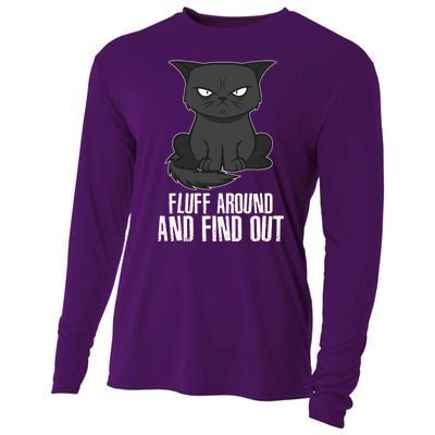 Funny Cat Fluff Around And Find Out Cooling Performance Long Sleeve Crew