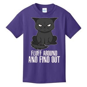 Funny Cat Fluff Around And Find Out Kids T-Shirt