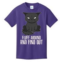 Funny Cat Fluff Around And Find Out Kids T-Shirt