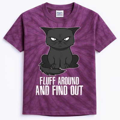 Funny Cat Fluff Around And Find Out Kids Tie-Dye T-Shirt