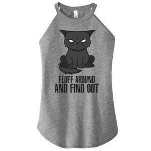 Funny Cat Fluff Around And Find Out Women's Perfect Tri Rocker Tank