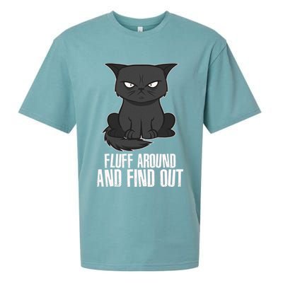Funny Cat Fluff Around And Find Out Sueded Cloud Jersey T-Shirt