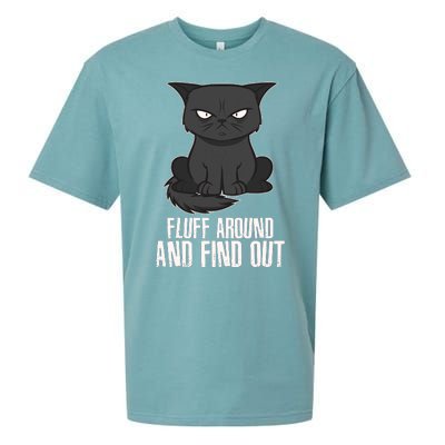 Funny Cat Fluff Around And Find Out Sueded Cloud Jersey T-Shirt