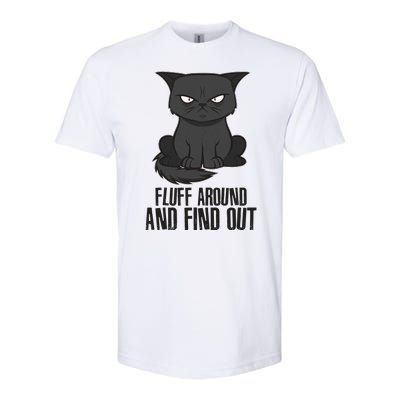 Funny Cat Fluff Around And Find Out Softstyle CVC T-Shirt