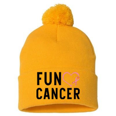 Fun Cancer Pom Pom 12in Knit Beanie