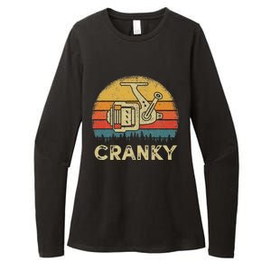 Funny Cranky Fishing Reel Pun Humor Fishermen Womens CVC Long Sleeve Shirt