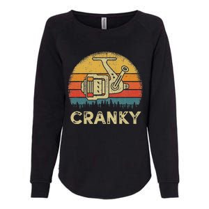 Funny Cranky Fishing Reel Pun Humor Fishermen Womens California Wash Sweatshirt