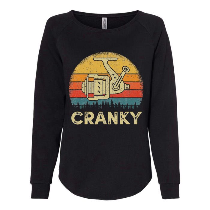 Funny Cranky Fishing Reel Pun Humor Fishermen Womens California Wash Sweatshirt