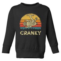 Funny Cranky Fishing Reel Pun Humor Fishermen Toddler Sweatshirt