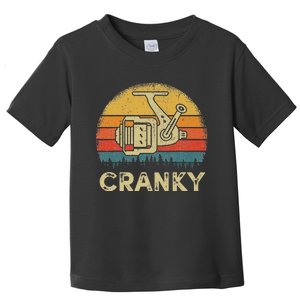 Funny Cranky Fishing Reel Pun Humor Fishermen Toddler T-Shirt