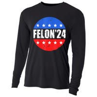 Felon24 Convicted Felon Pro Trump 2024 Cooling Performance Long Sleeve Crew