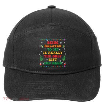 Funny Christmas Family Xmas Pajamas Being Related To Me 7-Panel Snapback Hat