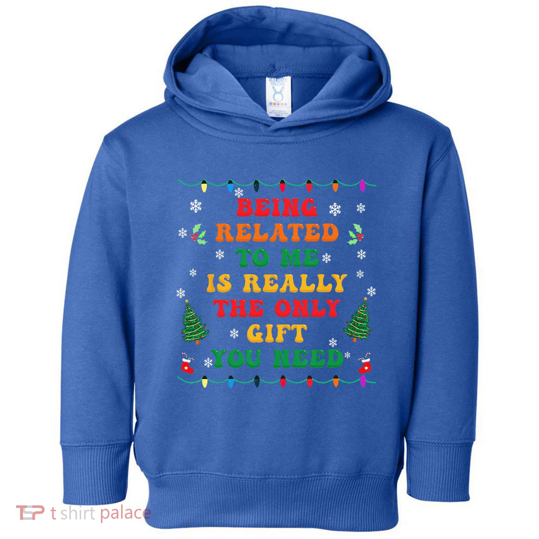 Funny Christmas Family Xmas Pajamas Being Related To Me Toddler Hoodie