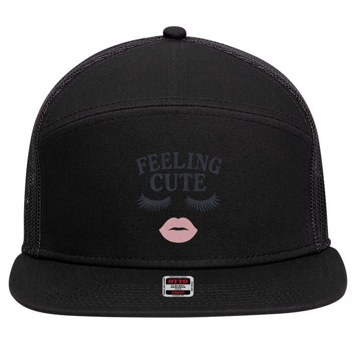 Feeling Cute 7 Panel Mesh Trucker Snapback Hat