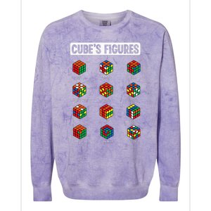 Funny Cube's Figures Rubik Speed Cubing Player Colorblast Crewneck Sweatshirt