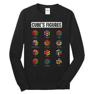 Funny Cube's Figures Rubik Speed Cubing Player Tall Long Sleeve T-Shirt