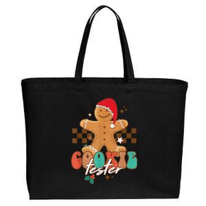 Funny Christmas Family Xmas Retro Cookie Tester Gingerbread Cotton Canvas Jumbo Tote