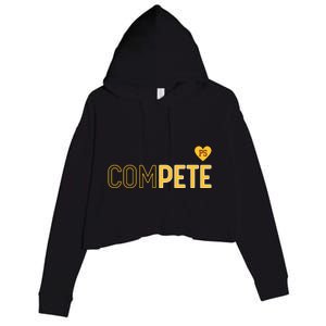 Funny Compete For Pete Crop Fleece Hoodie