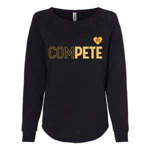 Funny Compete For Pete Womens California Wash Sweatshirt