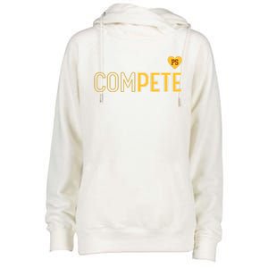 Funny Compete For Pete Womens Funnel Neck Pullover Hood